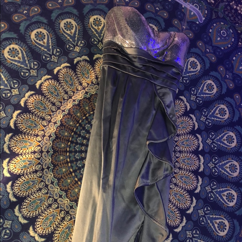 silk satin grey stylish formal dress